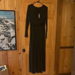 Long sleeve black maxi dress